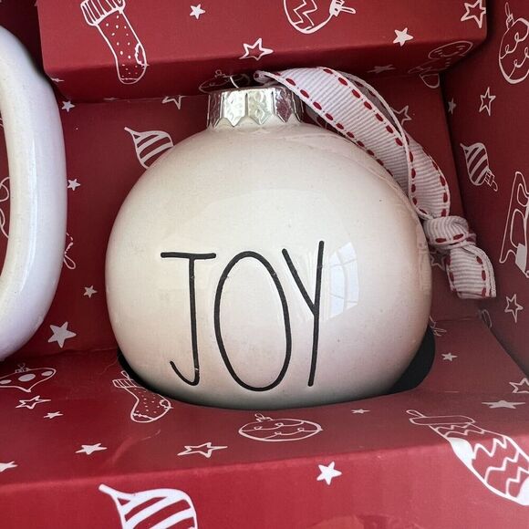Rae Dunn by Magenta "Joy" Christmas Mug and Ornament Gift Set NEW - Picture 4 of 5